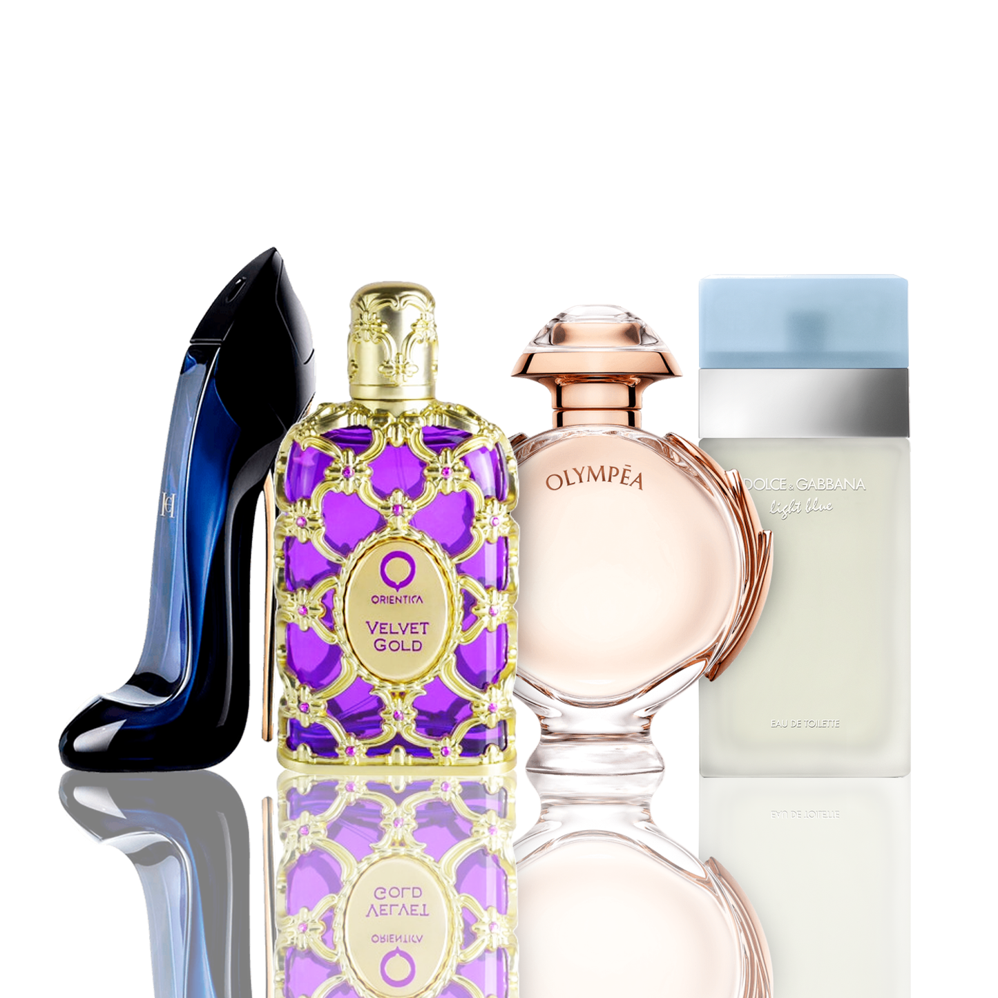 4 Parfüm Készlet | Light Blue + Orientica Velvet Gold + Good Girl + Olympea 100 ml
