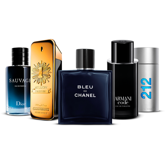 5 Parfüm Készlet – Sauvage, 1 Million, Bleu de Chanel, Armani Code és 212 Men [100 ml mindegyik]