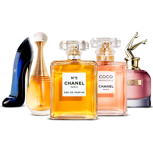 5 Parfüm Készlet – Good Girl, J'adore, Chanel Nº5, Coco Mademoiselle és Scandal [100 ml mindegyik]