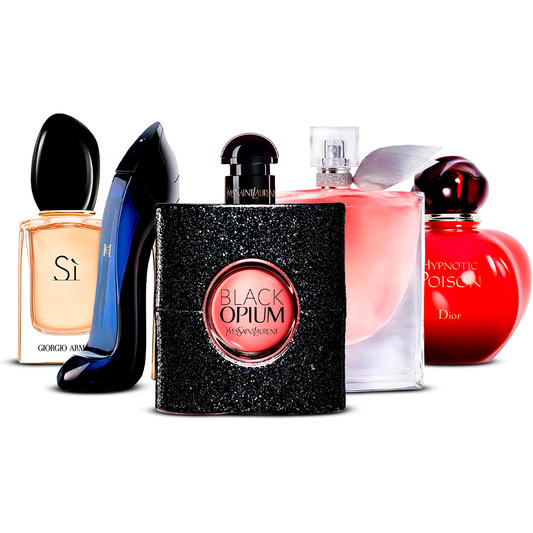 5 Parfüm Készlet – Sì, Good Girl, Black Opium, La Vie Est Belle és Hypnotic Poison [100 ml mindegyik]