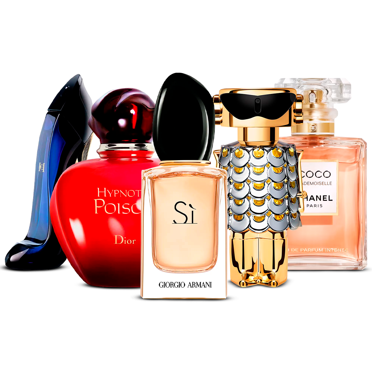 5 Parfüm Készlet – Good Girl, Hypnotic Poison, Sì, Fame és Coco Mademoiselle [100 ml mindegyik]