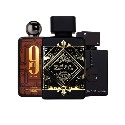 3 Parfüm Készlet | Club de Nuit Intense Man + Oud for Glory + Afnan 9PM Elixir 100 ml