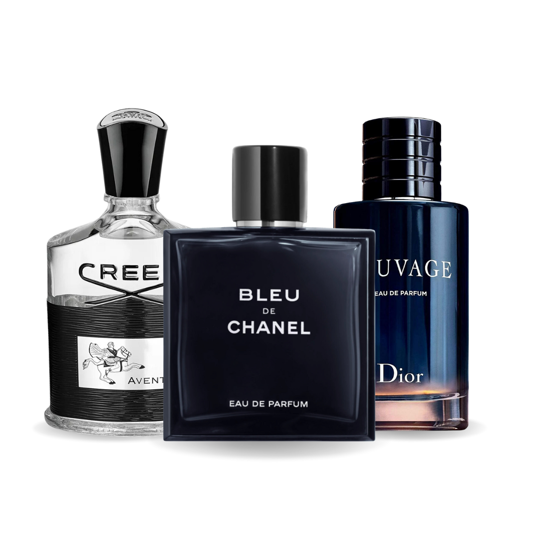 3 Parfüm Készlet | Creed Aventus, Bleu de Chanel, Dior Sauvage 100 ml