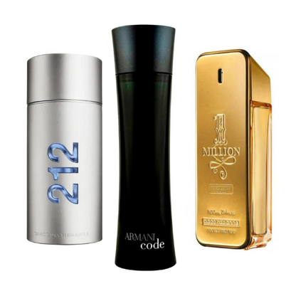 3 Parfüm Készlet | 212 Men NYC, Paco Rabanne One Million, Armani Code Homme 100 ml
