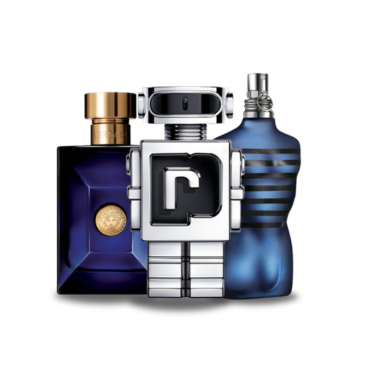 3 Parfüm Készlet | Versace DYLAN BLUE, Paco Rabanne PHANTOM, Jean Paul Gaultier ULTRA MALE 100 ml