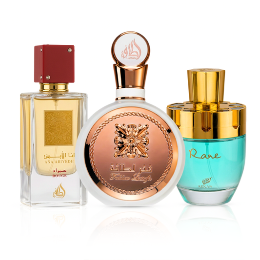 3 Parfüm Készlet | Fakhar Rose + Ana Abiyedh Rouge + Afnan Rare Tiffany 100 ml