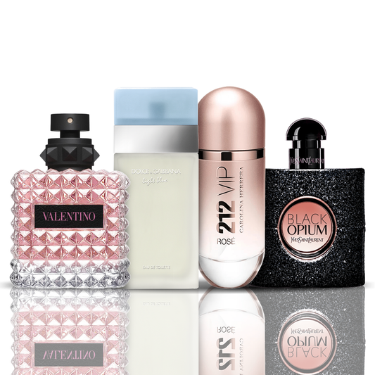 4 Parfüm Készlet | Valentino + Light Blue + 212 VIP Rose + Black Opium 100 ml