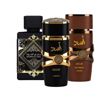3 Parfüm Készlet | Qaed Al Fursan + Lattafa Asad + Afnan 9PM 100 ml