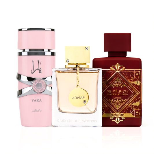 3 Parfüm Készlet | Yara Lattafa + Club de Nuit Woman + Lattafa Sublime 100 ml