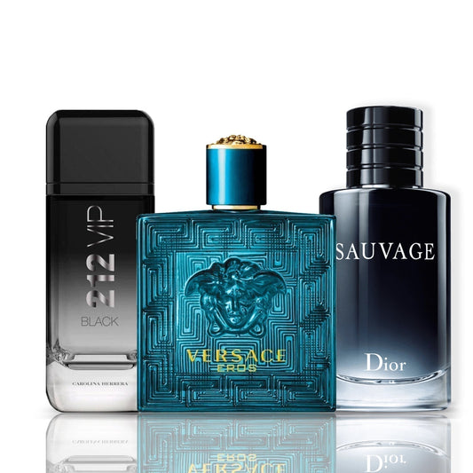 3 Parfüm Készlet | 212 VIP Black + Versace Eros + Sauvage Dior 100 ml