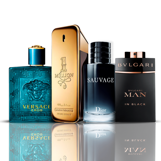 4 Parfüm Készlet | Eros Versace + One Million Paco Rabanne + Bvlgari Man in Black + Sauvage Dior 100 ml