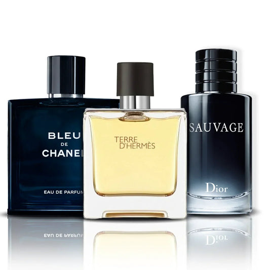 3 Parfüm Készlet | Bleu de Chanel, Terre D'Hermes és Sauvage (100 ml)