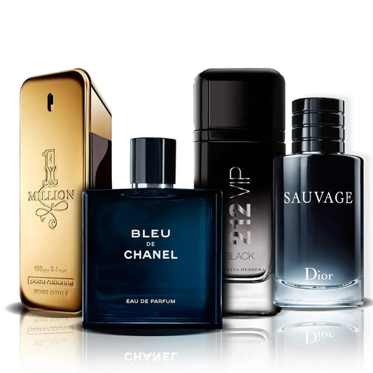 4 Parfüm Készlet | One Million, Bleu de Chanel, 212 Vip Black és Sauvage (100 ml)