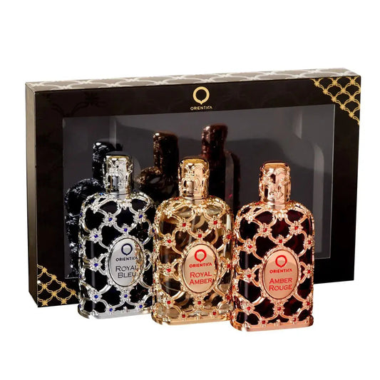Orientica Luxury Collection Készlet Amber Rouge + Royal Amber + Royal Bleu (3 × 30 ml)