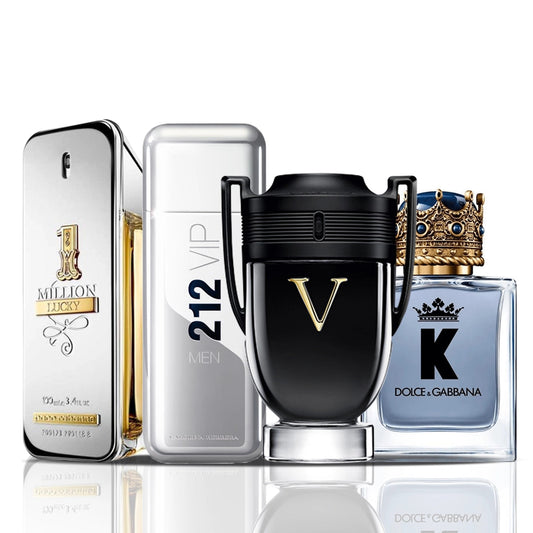 4 Parfüm Készlet | 1 Million Lucky + 212 VIP Men + Invictus Victory + Dolce & Gabbana K 100 ml